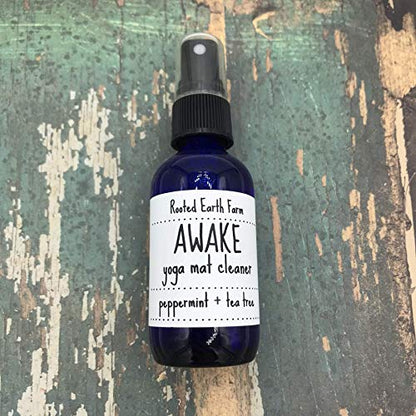 Awake Yoga Mat Cleanser - 2 fl oz - Peppermint and Tea Tree - Pilates Mist - Room and Body Spray