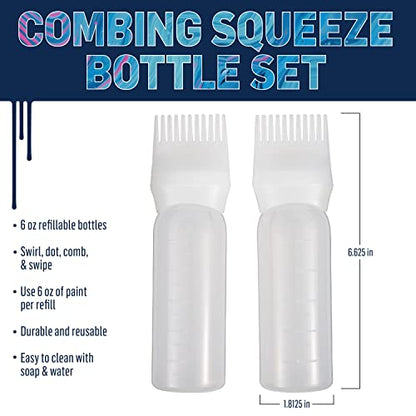 FolkArt Drizzle Combing Squeeze Bottle Set, Durable Tools for DIY Paint Pouring Arts and Crafts Projects, 50825 - style: Combing Squeeze Bottle Set