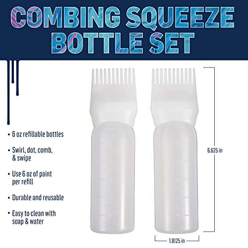 FolkArt Drizzle Combing Squeeze Bottle Set, Durable Tools for DIY Paint Pouring Arts and Crafts Projects, 50825 - style: Combing Squeeze Bottle Set