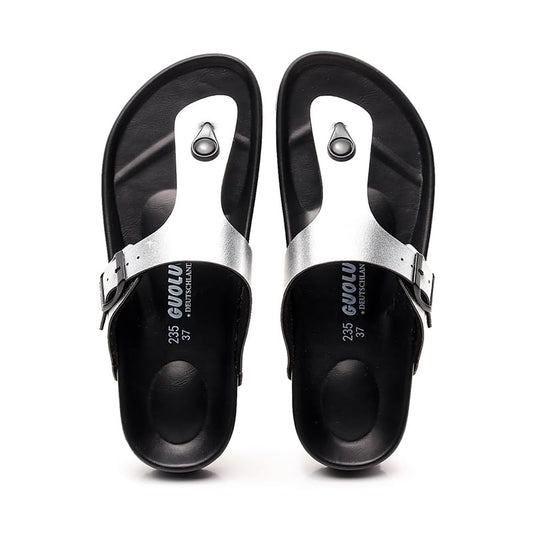 Women Arch Support Flip Flops – Adjustable - color: Silver, size: 7