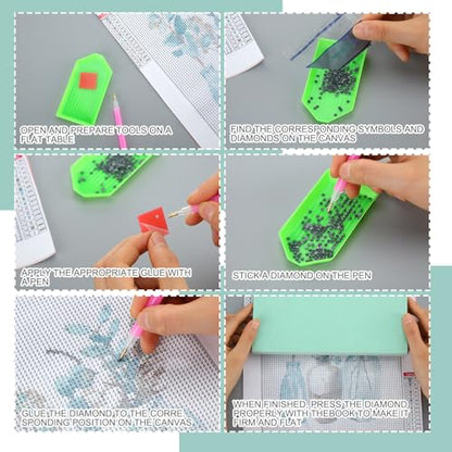 Yeaqee 4 Pcs Diamond Art Kits for Adults Gem Painting Kit DIY Jewel Diamond Art for Beginners Aesthetic Room Crafts Cute Painting Pictures 5d Craft Wall Decor for Home 10 x 11.8''(Greenery) - style: Greenery