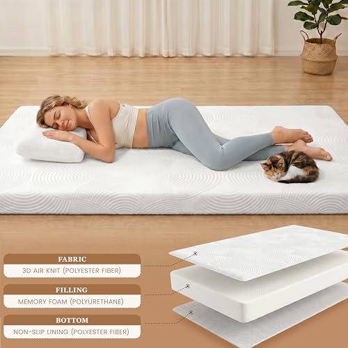 Japanese Floor Mattress,3.5" Thicken Futon Mattress Tatami Mat Twin | with Non-Slip Bottom Removable Washable Cover,Foldable Mattress Tatami Mat Sleeping Pad,White Geometric,(80‘’x36‘’) - color: Ma1-white Geometric, size: Twin (80" X 36")