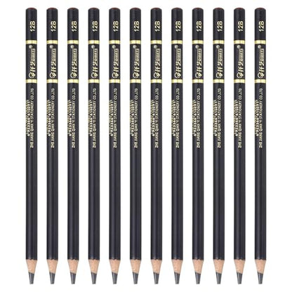PATIKIL 12Pcs Drawing Pencils for Sketching, 12B Refill Sketch Pencils for Drawing, Graphite Art Pencil Set Professional Resistant Lead for Painting Shading Artist Office Supplies - size: 12B