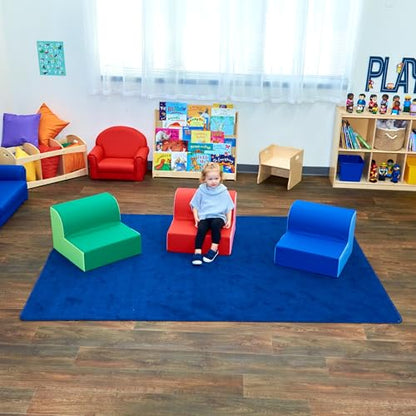 Children's Factory Library Trio Cozy Kids Chairs, Toddler Flexible Seating Classroom Furniture for Preschool or Daycare, 3-Pack | Easy to Clean Water-Resistant Vegan Leather Kids Chair, High Density Foam Toddler Chair for Preschool, Daycare, or Playrooms