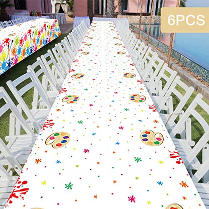 gisgfim 3 Pcs Art Party Decorations Art Paint Party Tablecloth Decoration Supplies Plastic Arts Parties Table Cover Artist Birthday Parties Decor for Kids 105 x 54 inch