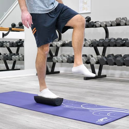 OPTP AXIS Firm Density Foam Roller – Half-Round, Black, 12" X 3" | High density firm foam roller for physical therapy, yoga, Pilates, fitness exercise & sports training, Heat-molded EPP foam - color: Black - 12" X 3" Half-round