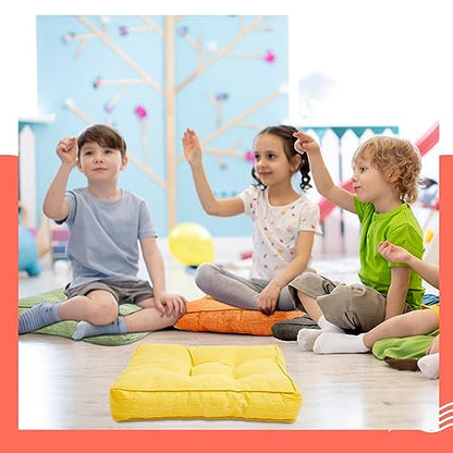 Juexica 8 Pack Floor Cushions for Kid 3.5",Warm Earthy Tones,Square - color: Warm Earthy Tones, style: Square