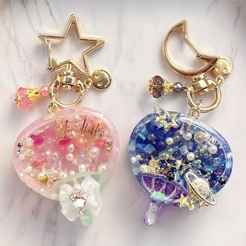Resin Shaker Molds Hand Fan Set with Films for Kawaii Keychain Charms - color: Hand Fan