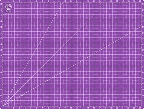 KC GLOBAL A2 (25"x19") Professional Grade Self-Healing Cutting Mat (Purple) - Odor-Free, Double-Sided, eco-Friendly, Durable. Premium Desk mat for Crafting, Sewing, Quilting and Art Projects - size: 25"L x 19"W