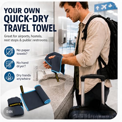 Elite Trail Magic Backpacking Ultralight Quick Dry Microfiber Soft Fast Drying Hand and Face Towel Wash Cloth Camping Yoga Hiking Active Lifestyle Small - color: Navy