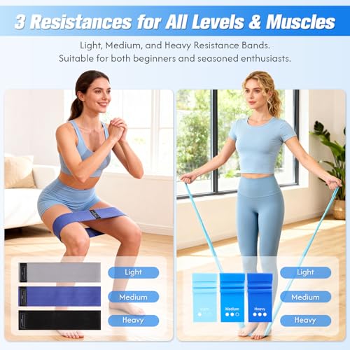 GINMIC Pilates Kit, Pilates Equipment for Home Workouts, at Home Pilates Set with Complete Accessories: Pilates Ring, Pilates Ball, Long and Loop Resistance Bands, Socks, Massage Ball, Guide & Bag - color: Black & Blue