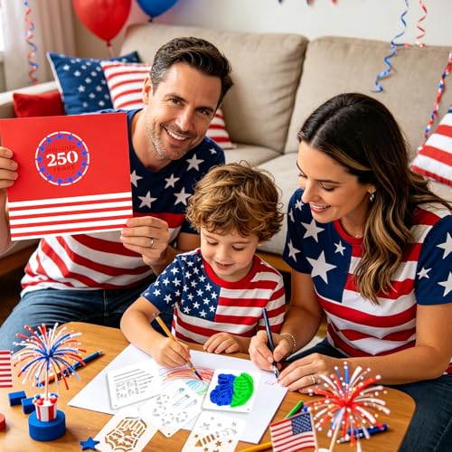 72 PCS 3x3 Inch Independence Day Stencils for Painting - Reusable USA Flag Patriotic Painting Templates, Red White and Blue Party Supplies for 4th of July Memorial Day Painting Stencil - style: 72 PCS Independence Day