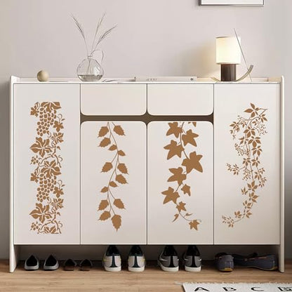 Keluna Leaf Vine Stencils for Painting - 16 Pcs Leaves Wall Stencils for Crafts Reusable, Flower Painting Stencils, Floral Spring Template for Painting on Wood Canva Home Decor - style: leaf vine stencil