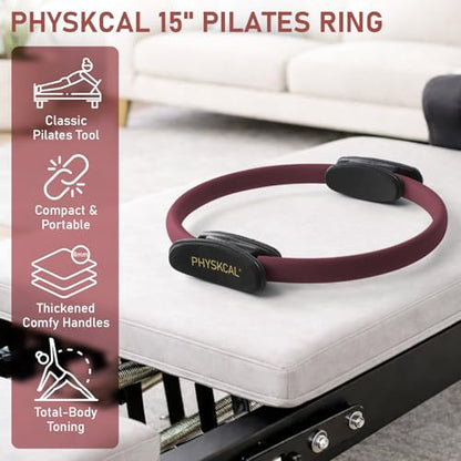 PhysKcal Pilates Ring, 15-Inch Magic Circle with Thick Padded Handle - color: Plum