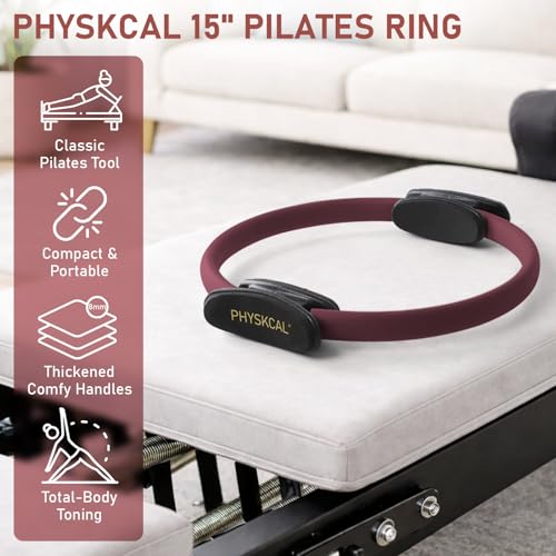 PhysKcal Pilates Ring, 15-Inch Magic Circle with Thick Padded Handle - color: Plum