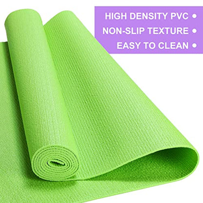 Funtery 3 mm Thin Yoga Mats Bulk, 68 x 24 in - color: Multicolored