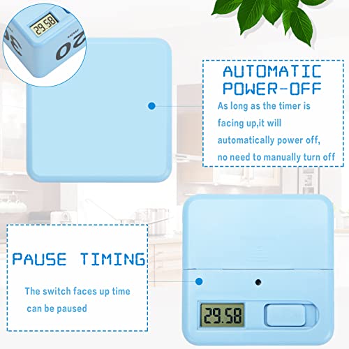 Weewooday Cube Timer, Gravity Sensor Flip Timer for ADHD, Blue - color: Blue