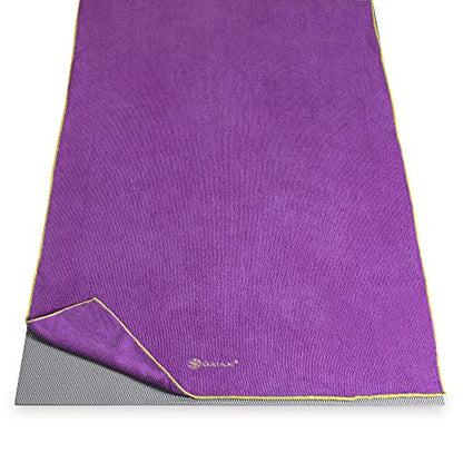 Gaiam Yoga Mat Towel, Orchid/Citron - color: Orchid/Citron
