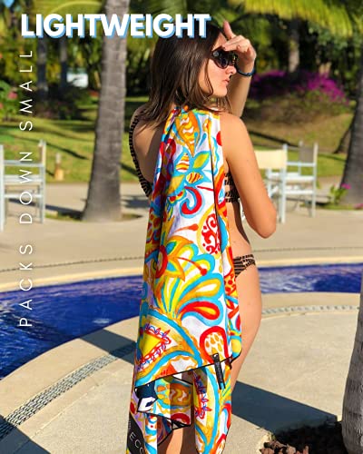 ECCOSOPHY Microfiber Beach Towel - Quick Dry, Sand Free and Oversized 71x35 - color: Ibiza