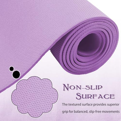 LEIFIDE 10 Pack Yoga Mat Bulk 68'' x 24'' x 4mm Thick Yoga Mat - color: Purple