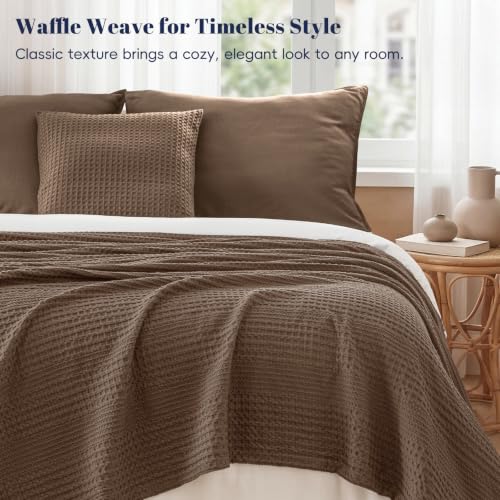 PHF Lightweight Waffle Weave Blanket Twin for Bed Chocolate 66"x90" - color: Chocolate, size: Twin(66"x90")