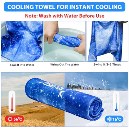 SYOURSELF Cooling Towel, Cooling Towels for Neck,40" x 12"Ice Towel for Instant Cooling Relief, Soft Breathable Chilly Towel, Perfect Yoga, Golf, Sports, Gym, Athletes Towel (1PC-BStarry) - color: Bstarry