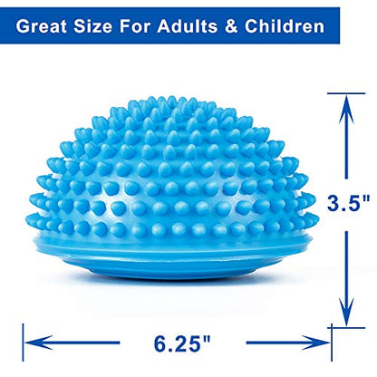 StrongTek Balance Pod Kit, 4 Hedgehog Pods, Wobble Cushion, Air Pump | Adjustable Firmness, Textured Foot Massage, Agility and Coordination Training, Core Stability and Physical Therapy