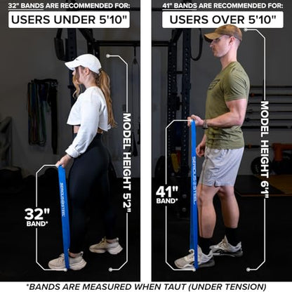 Serious Steel Fitness 81.3cm(32인치) 저항 트레이닝 밴드 (휴대용 운동 밴드 시스템 트레이닝 밴드 - 152cm(5피트 10인치) 미만의 개인에게 적합) - color: #6 옐로우 (36.3-90.7kg(80-200파운드)
