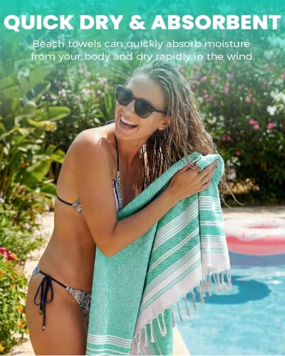 Antfuny 2 Packs Turkish Beach Towels Quick Dry Sand Free Soft Absorbent Extra Large XL Big Blanket Adult Oversized Bath Pool Swim Towel Lightweight Thin Fast Drying Sandless Compact No Sand Packabl - color: Thicker Set Mustard Nile
