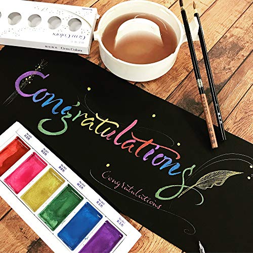 Kuretake Gansai Tambi STARRY, PEARL, GEM COLORS, 3 pack set, Made in Japan | STARRY, PEARL & GEM COLORS, 3 pack Watercolor Paint Set, Professional Use, Artist Grade - style: 3 pack set