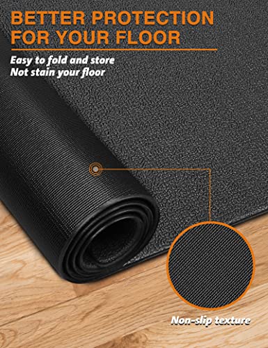 Treadmill Mat, 5'x2.5'/5.6'x2'/6.5'x3'/8'x3',6mm Thickness Exercise Equipment Mat for Carpet Hardwood Floors, Compatible with Walking Pad,Spin Bike,Elliptical Trainer,Rowing Machine - size: 78"L x 36"W x 0.24"Th