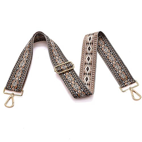 S-Jacorry Purse Strap Replacement Crossbody Wide Shoulder Strap Adjustable Canvas Straps Handbag Strap Replacement Belts - color: Gold Buckel-928
