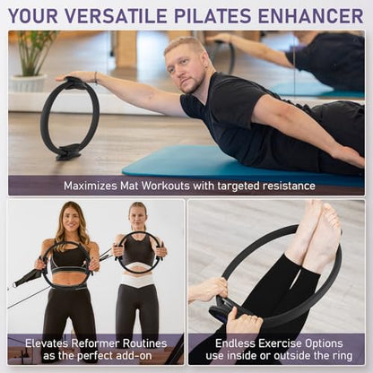 PhysKcal Pilates Ring, 15-Inch Magic Circle with Thick Padded Handle - color: Onyx Night