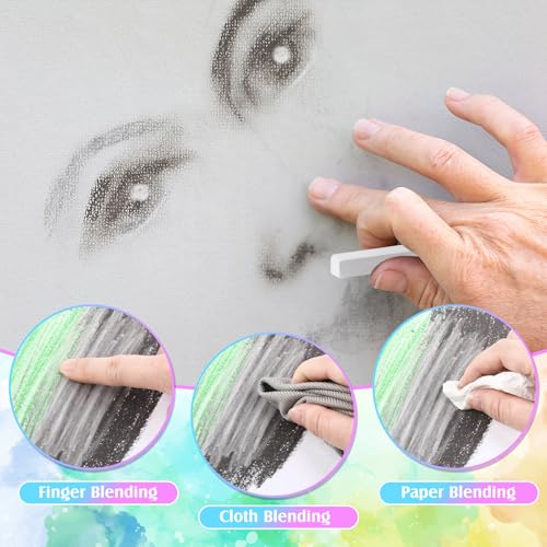 Watersay 24 Pcs Soft Pastel Drawing Chalk Set Square Sketch Chalk Non-toxic Artist Pastel Sticks for Professional Artists and Art Lovers(60 x 8 x 8 mm,White) - color: White