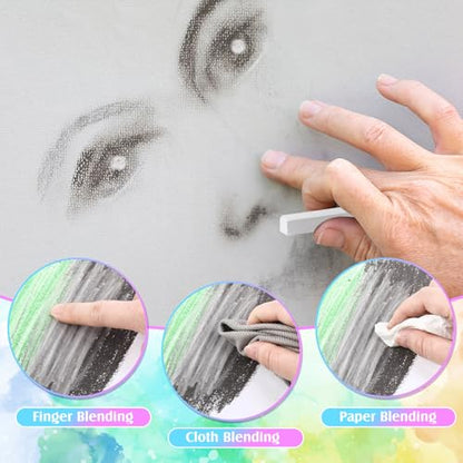 Watersay 24 Pcs Soft Pastel Drawing Chalk Set Square Sketch Chalk Non-toxic Artist Pastel Sticks for Professional Artists and Art Lovers(60 x 8 x 8 mm,White) - color: White, size: 1 Count (Pack of 24)