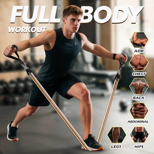 WHATAFIT Resistance Bands with Handles, 5-Level Exercise Bands for Workout - color: Gradient Coffee