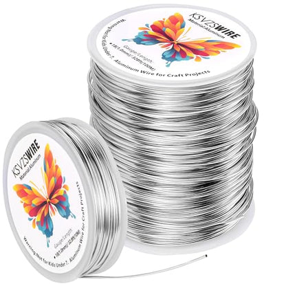 Aluminum Craft Wire 18 Gauge(1.0 mm)–328 FT(100 M)+18 Gauge (1.0 mm) 32.8FT (10 M) KSVZS Anodized Aluminum Wire,Flexible Metal Wire for Crafts,Sculpting,Jewelry Making,Armature and DIY Crafts(Silver) - size: 18 Gauge