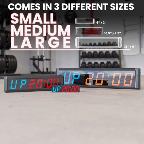 Synergee 28" Interval Timer – Programmable Wall Mounted Gym Clock - color: B) Large 29"