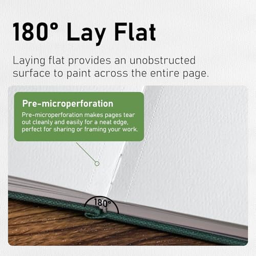 Watercolor Journal 8.5"x8.5" - 100% Cotton, 24 Sheets 48 Pages, 140LB/300GSM Cold Press, with Inner Pocket and Wide Elastic Band - Perfect for Watercolor, Gouache, Acrylic, Ink & Mixed Media - color: Dark Blown