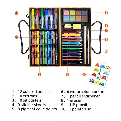 AmazeCat 59-Pack Deluxe Drawing Art Set,Art Supplies, Crafts Drawing Painting Kits Christmas Birthday Gifts for Teens Girls Boys Kids Adults Artists - color: Blue
