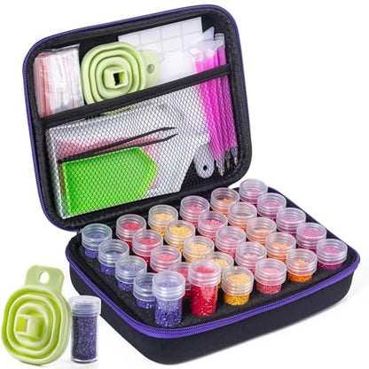 ZYNYXY 30 Slots Diamond Art Storage Container with Diamond Art Accessories and Tools, Portable Bead Storage Boxes for Diamond Painting Kits - size: Small
