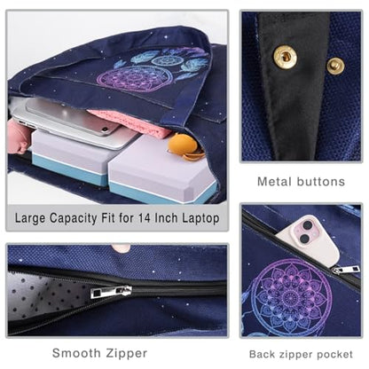 Yoga Mat Bag Yoga Bags and Carriers Fits All Your Stuff Yoga Tote Bag with Zipper Pocket Yoga Mat Carrier Pilates Bag Take in Out Mat Easily - color: Dreamcatcher