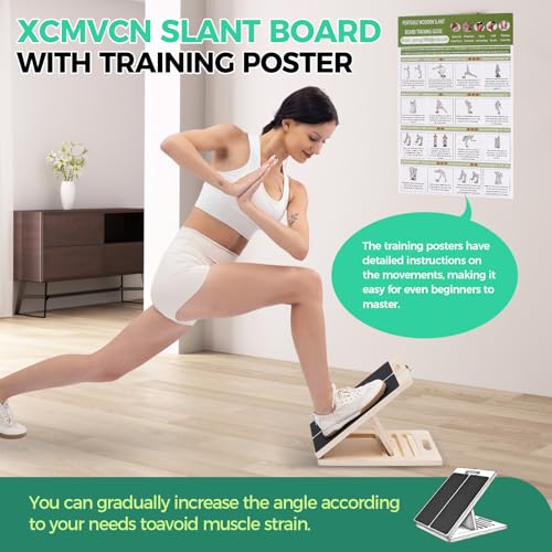 Slant Board for Calf Stretching, 5 Angle Portable Adjustable Stretch Board