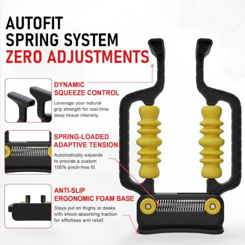 Adaptive Arm Massage Roller with Spring Base for Forearm & Tennis Elbow - color: Black