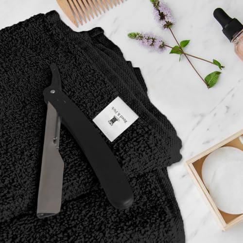 Reed&Pick 24 Pack Black Hand Towels 100% Cotton Spa Towels 16x26 inches Highly Absorbable Facial, Gym, Hair and Face Towels in Bulk - color: Black, size: 16x27 Pack of 24