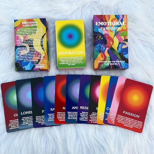 DPEHAKMK Emotional Healing Oracle Deck, 56 Oracle Cards for Beginners, Mindfulness, and Spiritual Growth, Affirmation and Reflection Deck