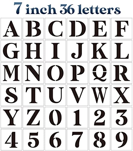 Letter Stencils for Painting 7" Alphabet Stencils | Reusable Large Letters Stencil for Painting on Wood Wall Fabrics DIY Crafts - size: 7inch