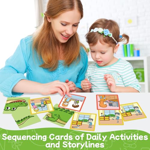Sequencing Cards,Sequence Board Game for Kids,Story Storytelling,Speech Therapy Toys Materials for Autism,Social Skills,Sentence Building,Educational Classroom Preschool Learning Activities - style: 4 Sequencing Cards