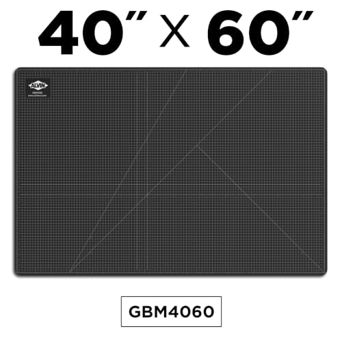 ALVIN GBM Self-Healing Cutting Mat 40 x 60 inch | Double-Sided Green/Black | 5-Layer Gridded Surface for Arts, Crafts and Sewing - Model GBM4060 - size: 40"L x 60"W