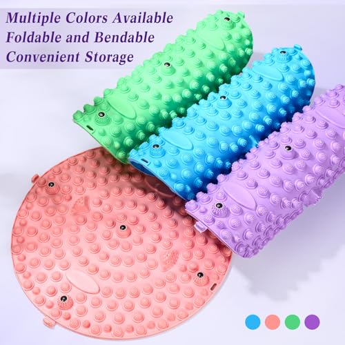 Threlaco 4 Pack Foot Massager Mat Foot Reflexology Pad with Magnetic Relaxation Massage Feet Pressure Point Pad Anti Fatigue Walk Stone Acupoint Mat Particle Portable Massage Tool(Mixed Colors) - color: Mixed Colors